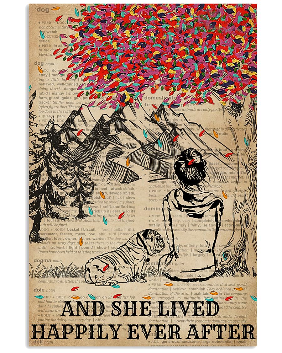 Dictionary Girl Happily Ever Bulldog 11x17 Poster