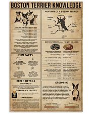 Boston Terrier Knowledge 11x17 Poster front