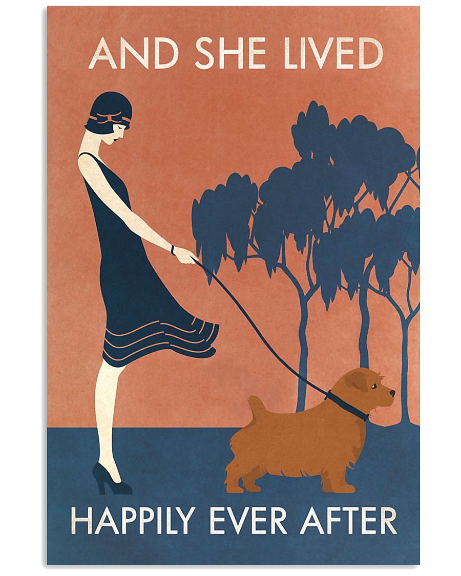 Vintage Girl Lived Happily Norfolk Terrier 11x17 Poster