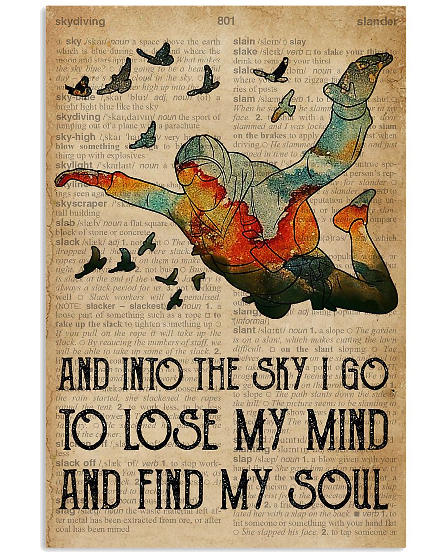 Dictionary Skydiving Into The Sky 11x17 Poster