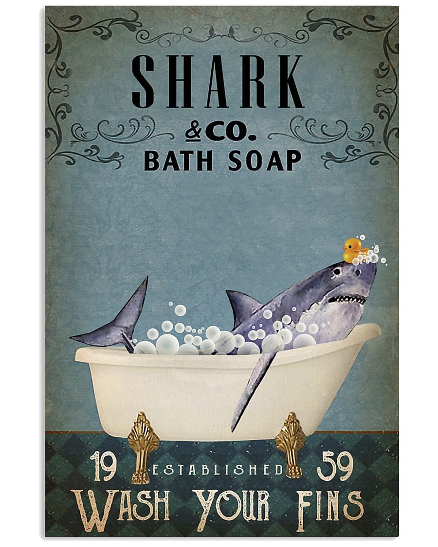 Vintage Bath Soap Shark 11x17 Poster