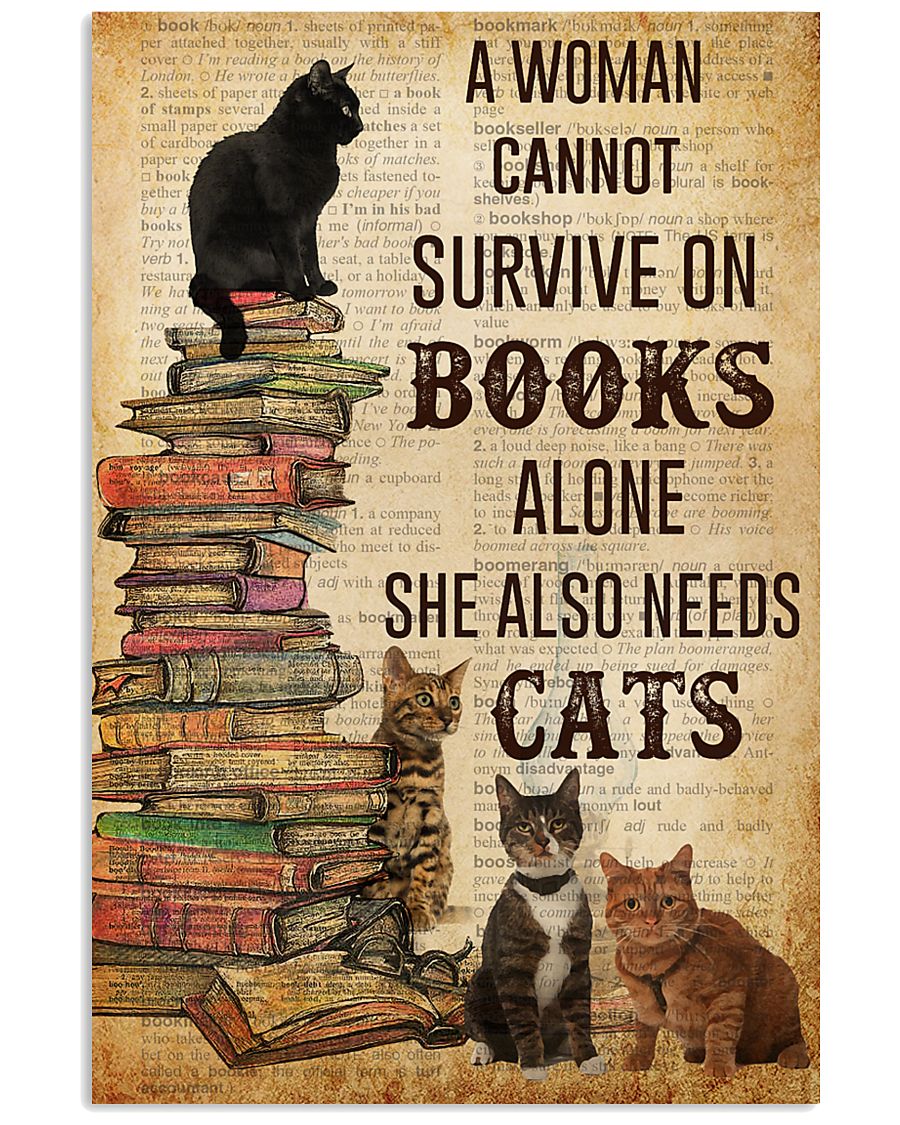 A Woman Survive On Books And Cats 11x17 Poster