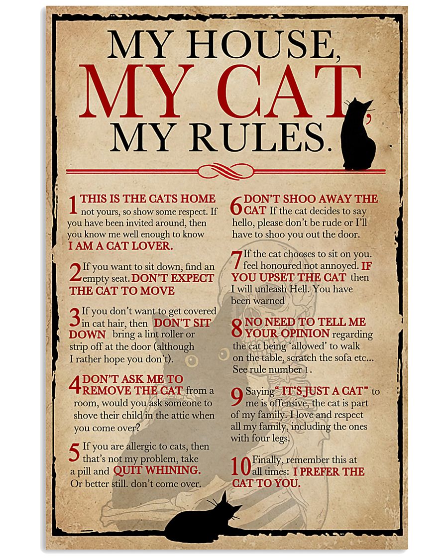 My House My Cat Skeleton 11x17 Poster