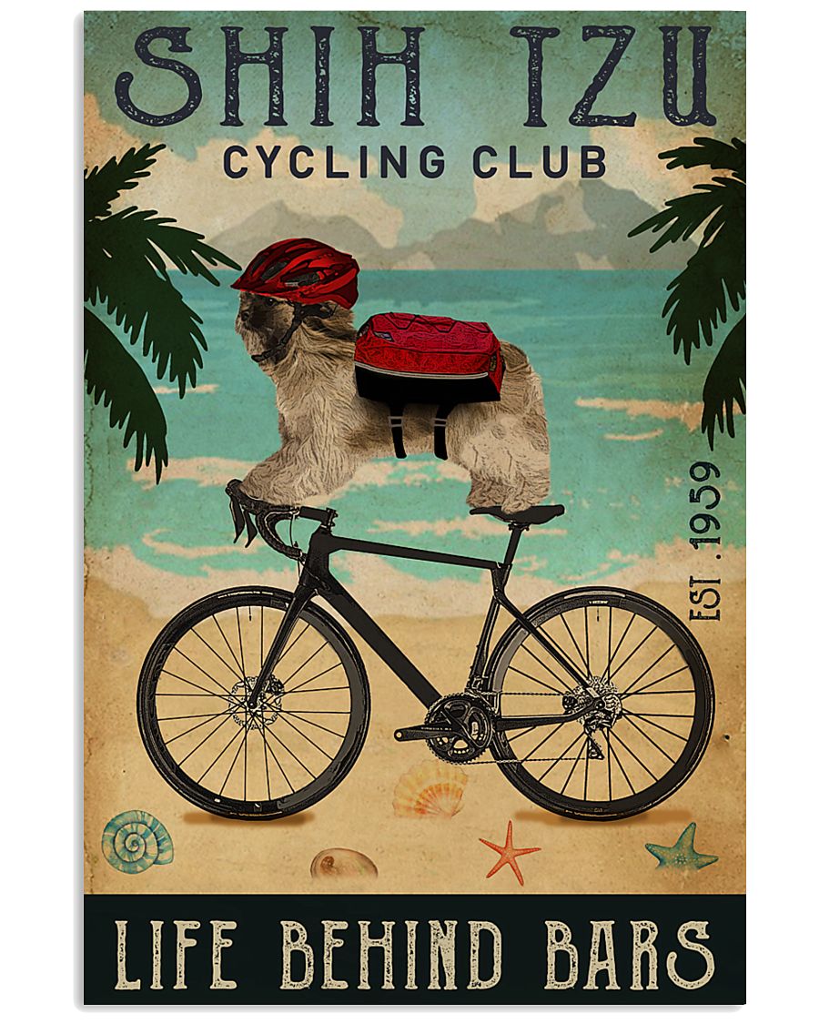 Cycling Club Shih Tzu 11x17 Poster