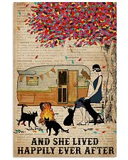 Camping Girl Lived Happily Book Cat 11x17 Poster front