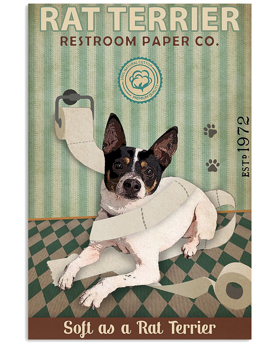Green Restroom Paper Company Rat Terrier 16x24 Poster