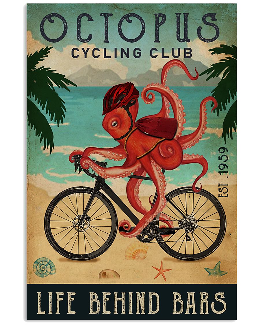 Cycling Club Octopus 11x17 Poster