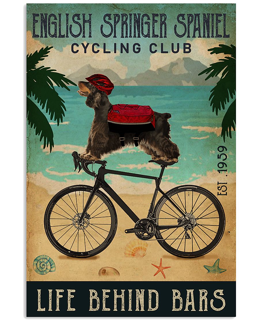 Cycling Club English Springer Spaniel 11x17 Poster