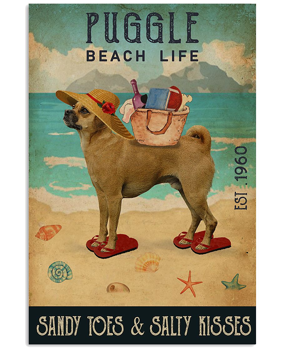 Beach Life Sandy Toes Puggle 11x17 Poster