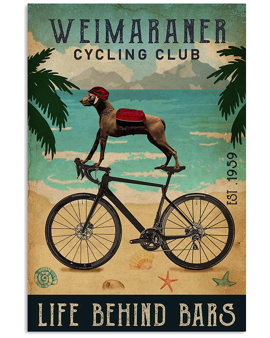 Cycling Club Weimaraner 11x17 Poster