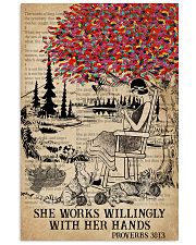 Catchphrase Works Willingly Hand Cat Knitting Girl 11x17 Poster front