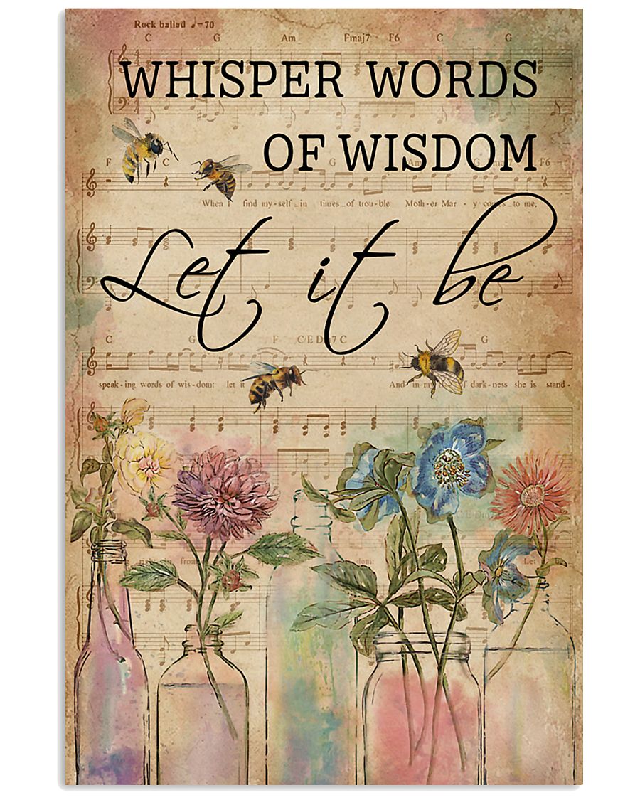 Watercolor Whisper Words Of Wisdom Music Sheet Bee 11x17 Poster
