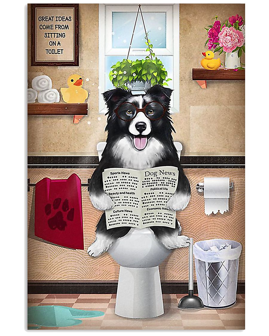 Border Collie Reading Dog News 11x17 Poster
