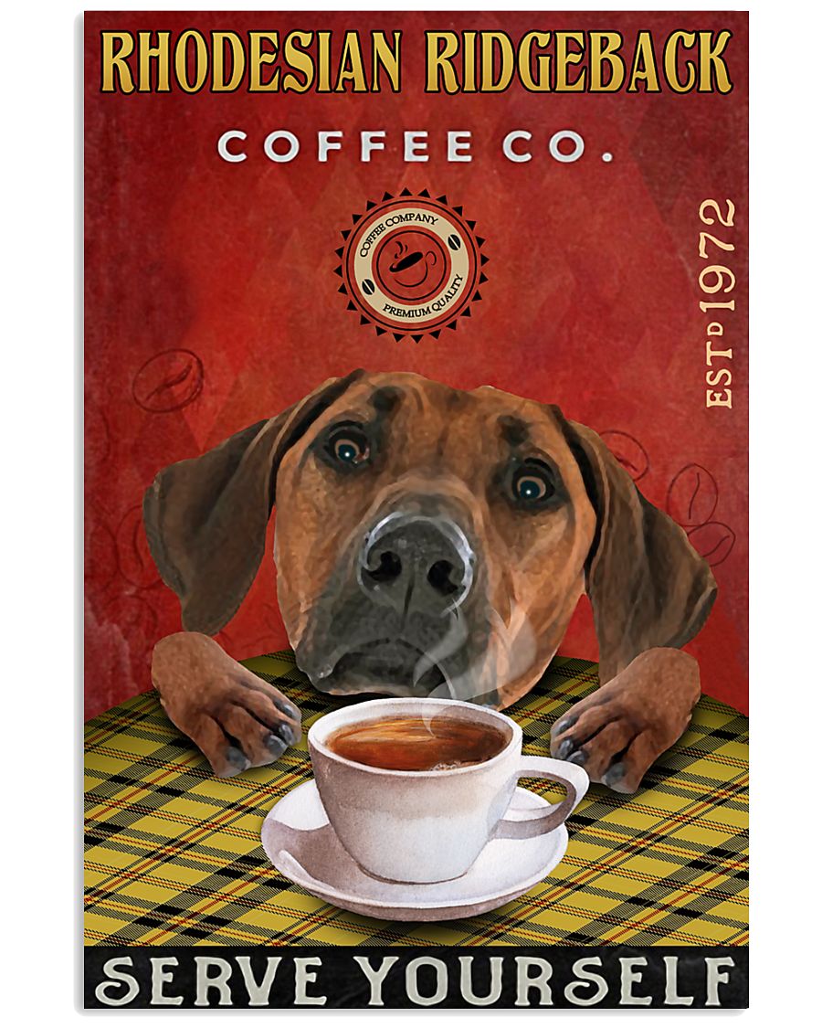 Lazy Coffee Company Rhodesian Ridgeback 11x17 Poster