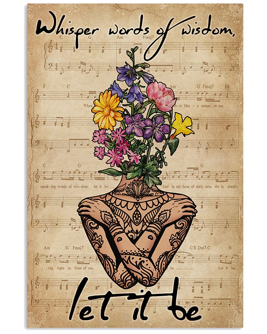 Music Sheet Yoga Flower Let It Be 11x17 Poster
