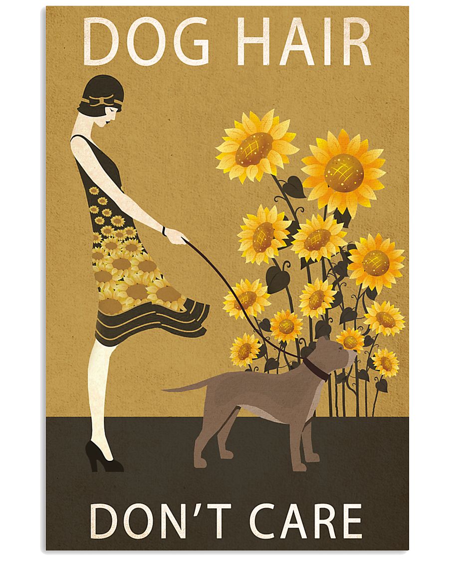 Sunflower Vintage Dog Hair Pit bull 11x17 Poster