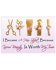 I Became A Hairstylist Flower Tool Printed 24x16 Poster front