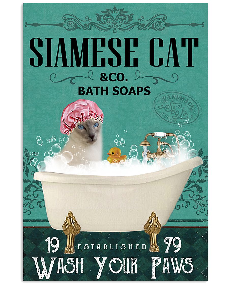 Green Bath Soap Company Siamese cat 11x17 Poster
