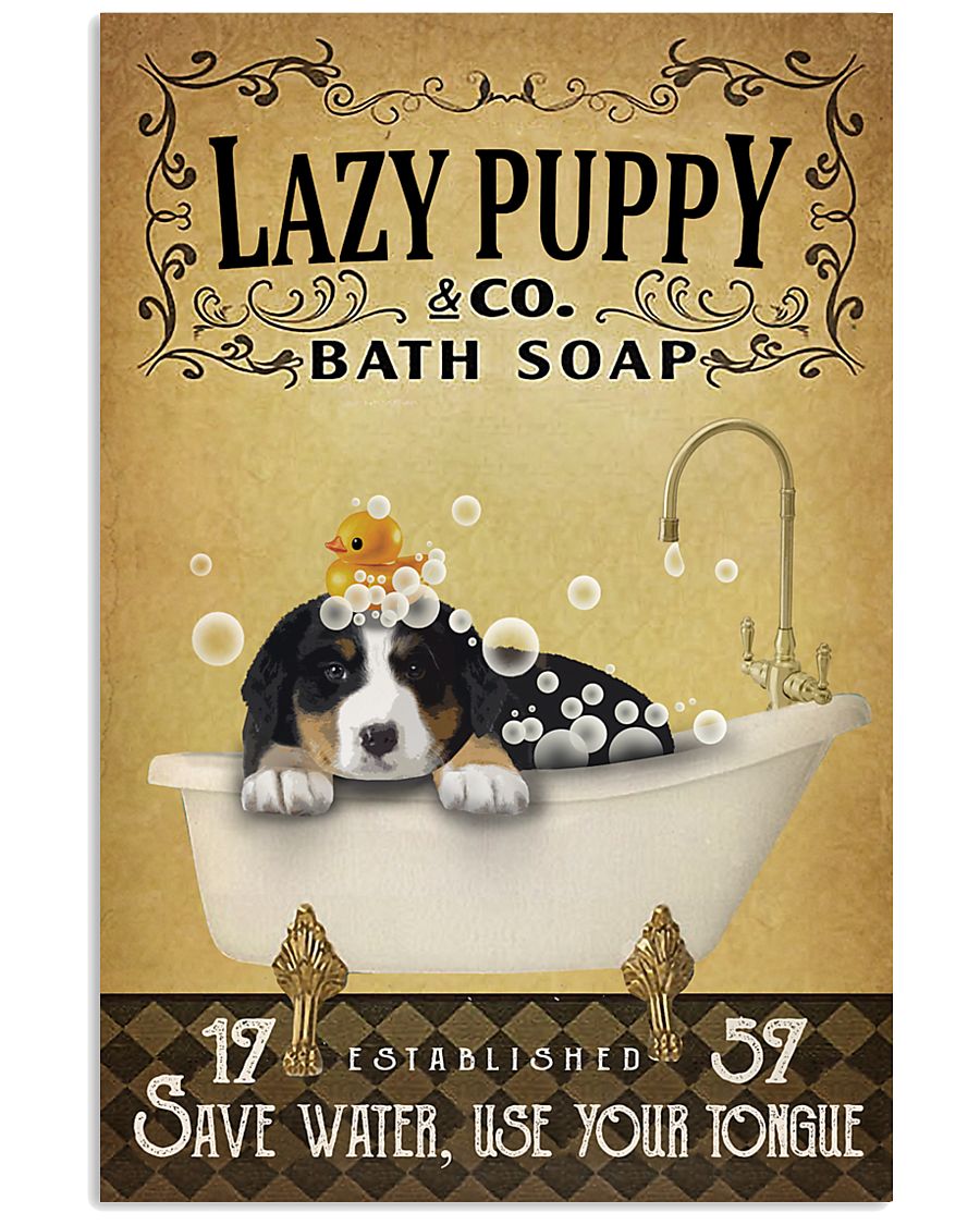 Yellow Bath Soap Bernese Mountain Dog 11x17 Poster