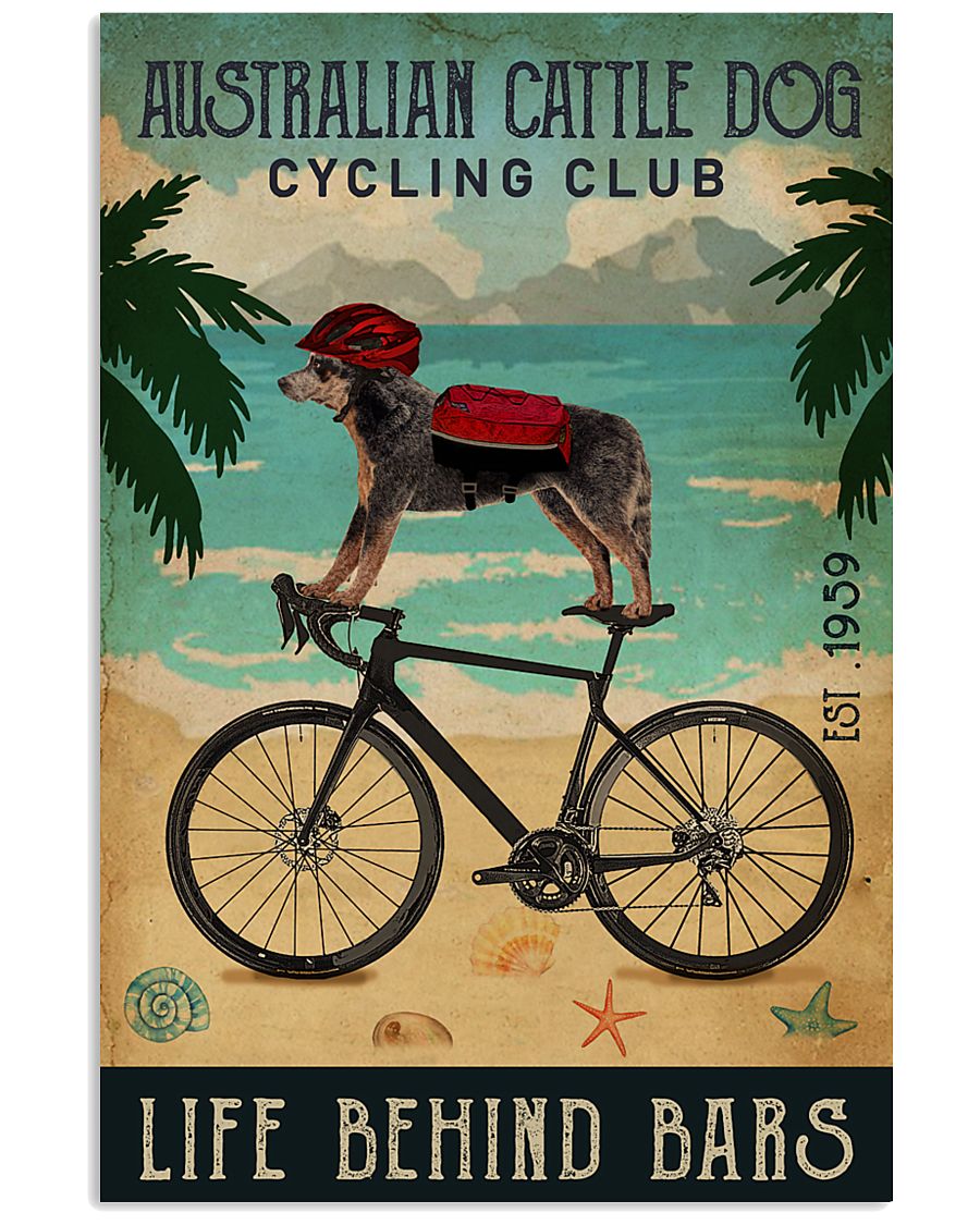 Cycling Club Australian Cattle Dog 11x17 Poster