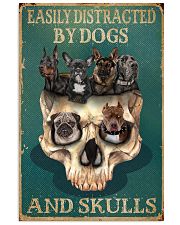 Retro Teal Easily Distracted By Dogs And Skulls 11x17 Poster front