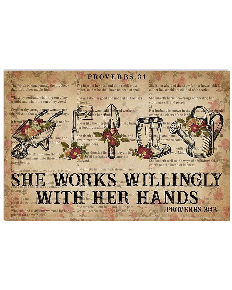 Catchphrase Works Willingly With Hand Gardening 17x11 Poster