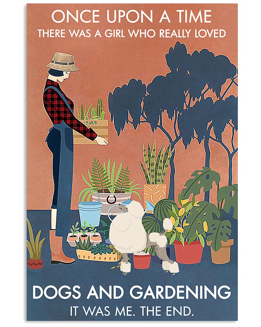 Vintage Once Upon A Time Gardening Poodle 11x17 Poster