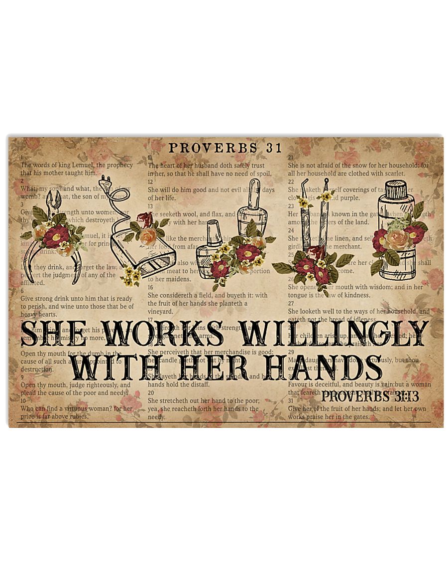 Catchphrase Works Willingly Hand Nail Technician 36x24 Poster