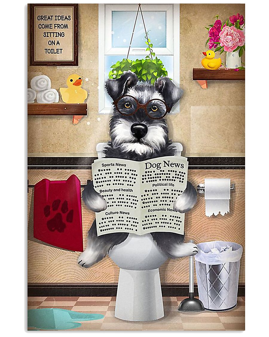 Schnauzer Reading Dog News 11x17 Poster