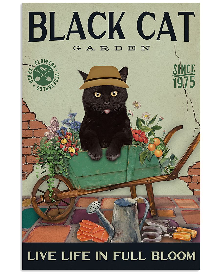 Black Cat Garden 11x17 Poster