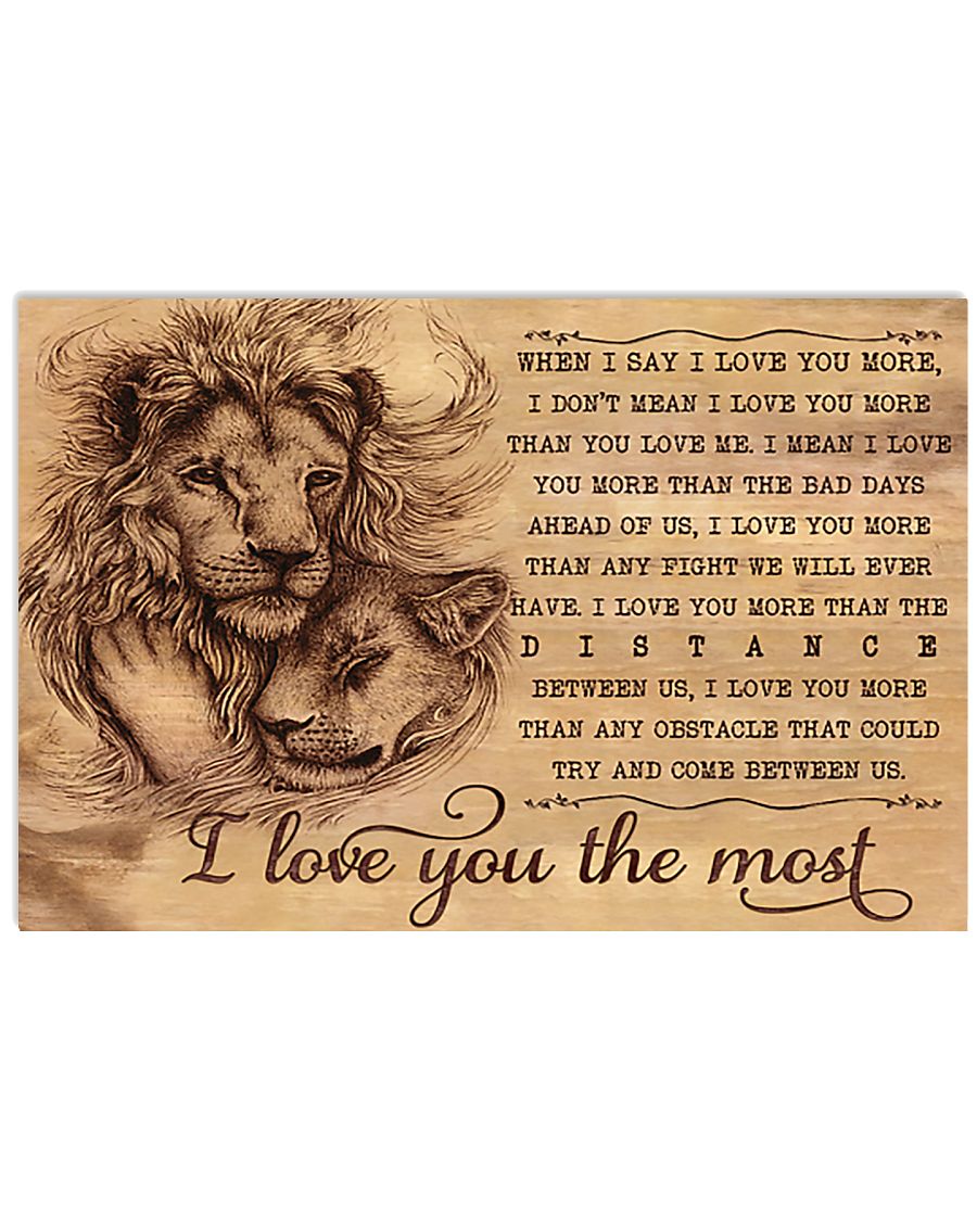 Lion I Love You The Most 17x11 Poster