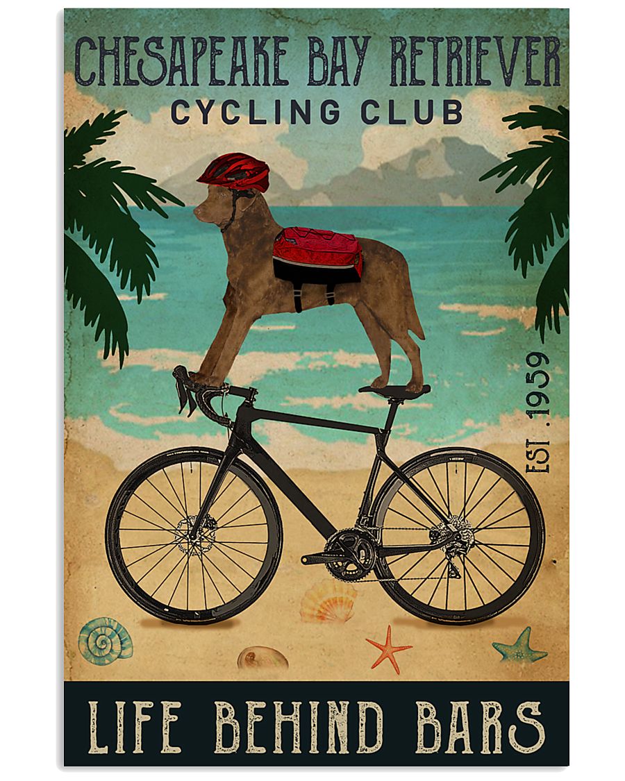 Cycling Club Chesapeake Bay Retriever 11x17 Poster