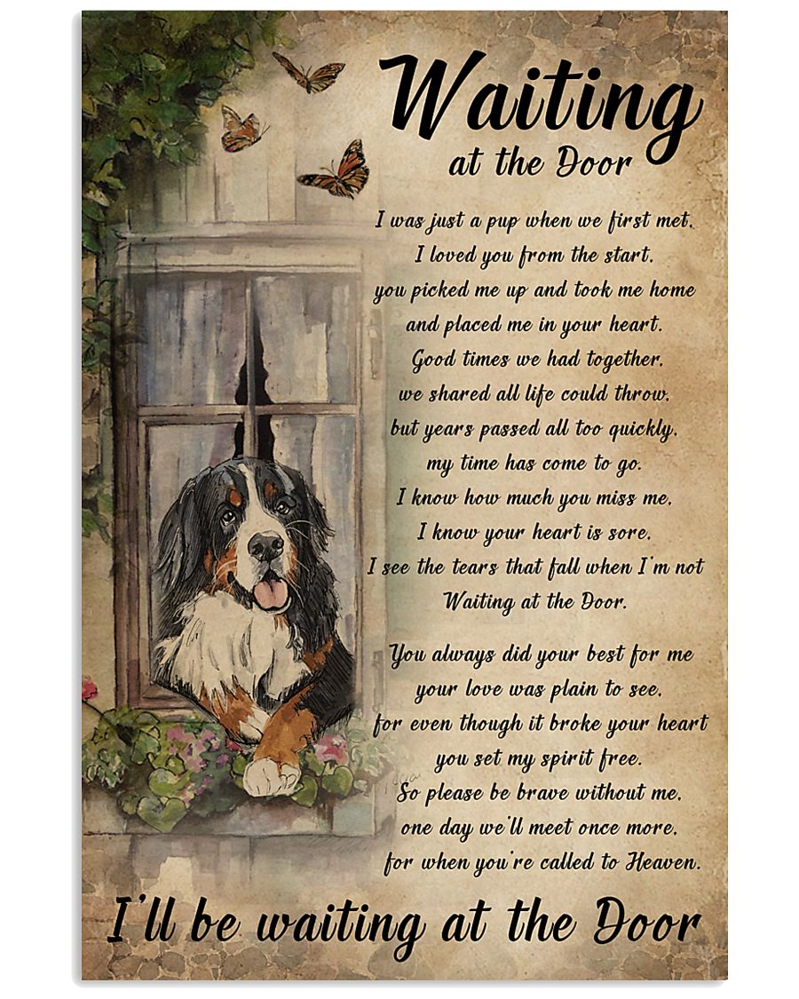 Vintage Waiting At The Door Bernese Mountain Dog 11x17 Poster