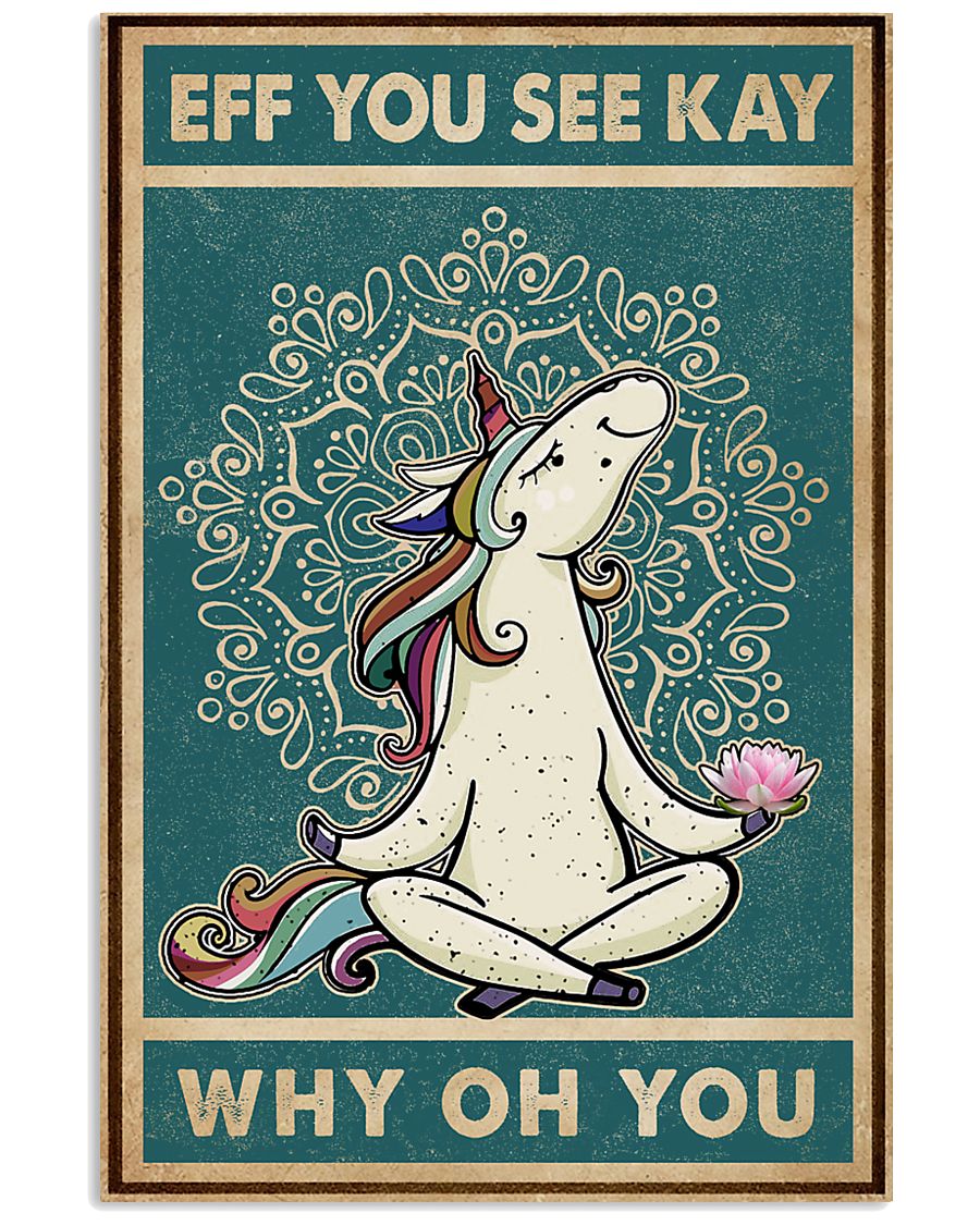 Retro Eff You See Kay Unicorn 11x17 Poster