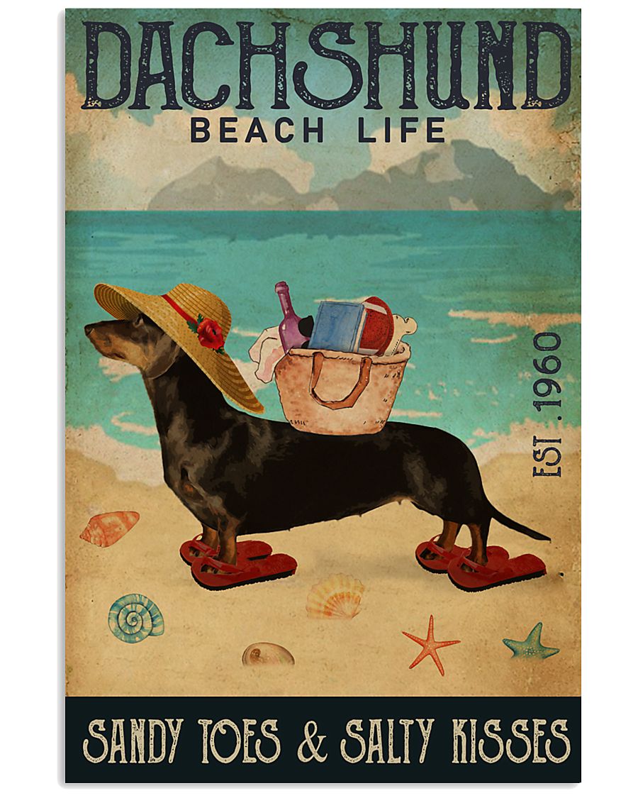 Beach Life Sandy Toes Dachshund 11x17 Poster
