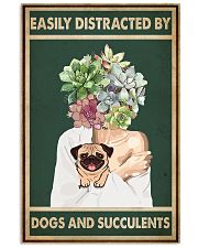 Easily Distracted By Pug And Succulents 11x17 Poster front