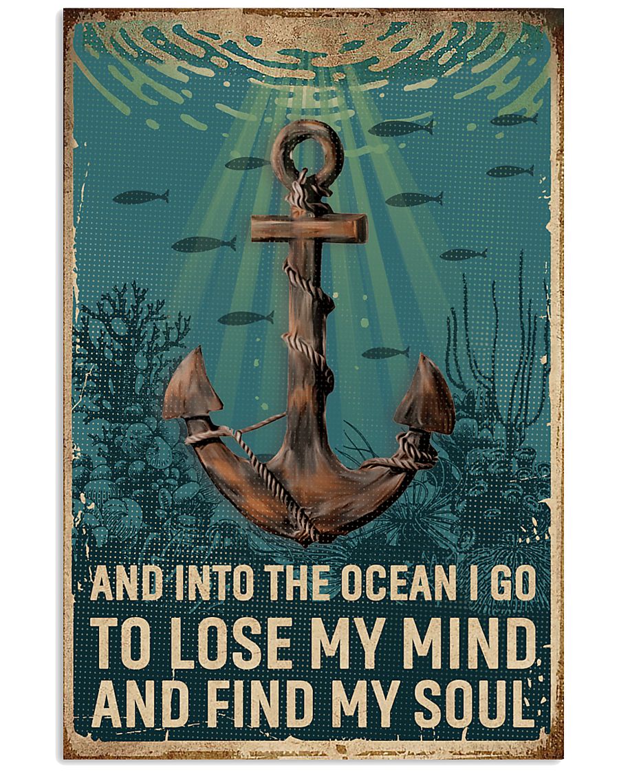 Retro Ocean Find My Soul Sailor 11x17 Poster