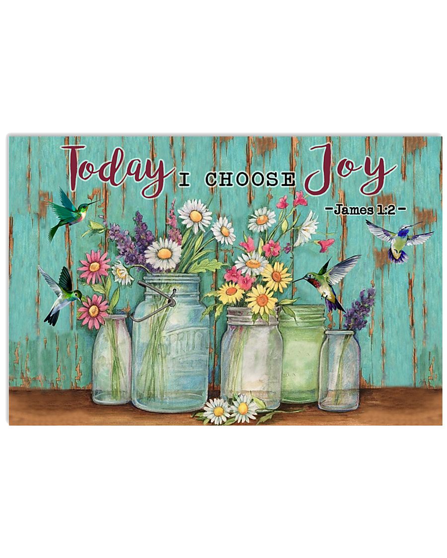 Green Pallet Hummingbird Today I Choose Joy 17x11 Poster