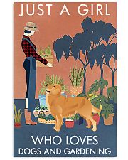 Vintage Girl Loves Gardening And Golden Retriever 11x17 Poster front