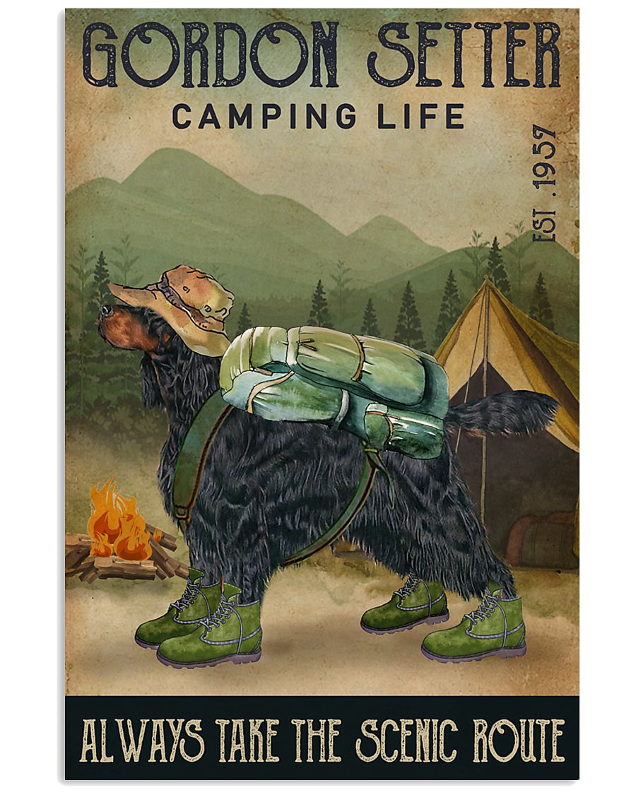 Camping Life Scenic Route Gordon Setter 11x17 Poster