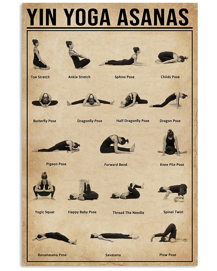 Yin Yoga Asanas 11x17 Poster