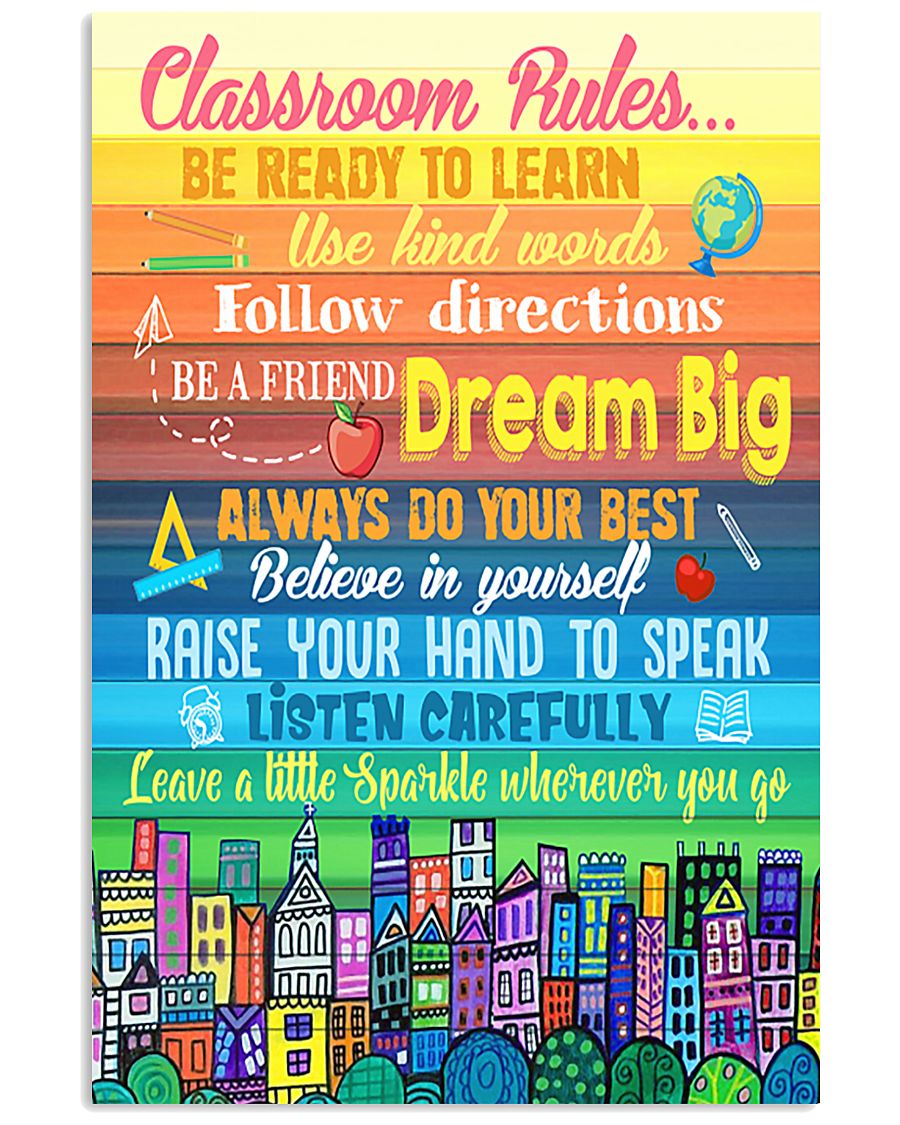Teacher Classroom Rules Colorful 11x17 Poster