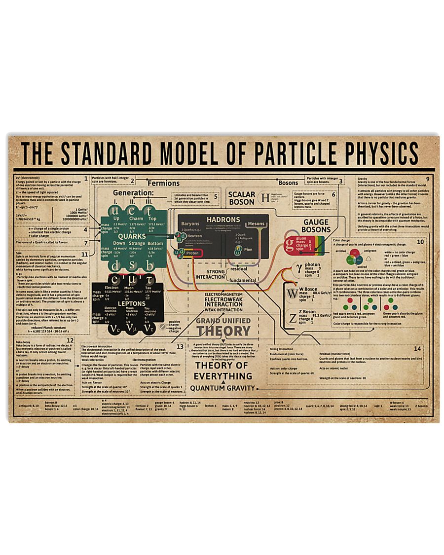 The Standard Model Of Particle Physics 24x16 Poster