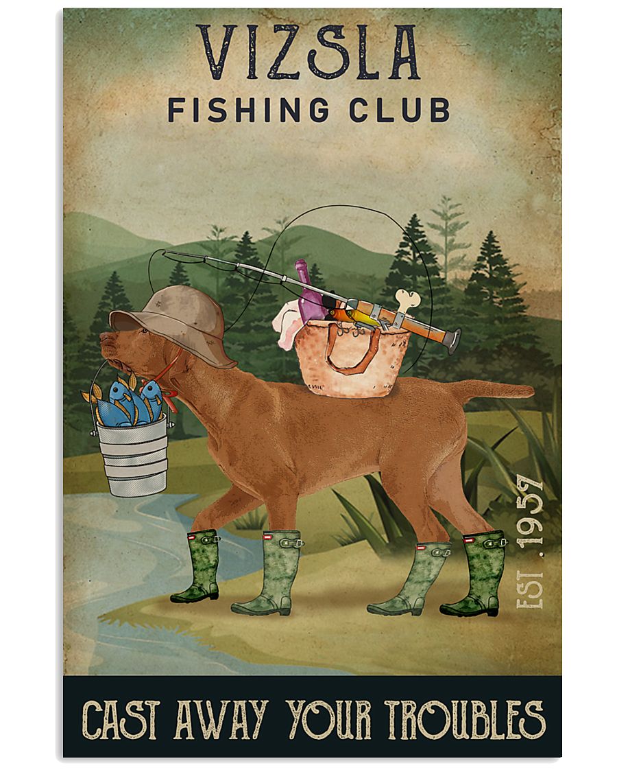 Fishing Cast Away Vizsla 11x17 Poster