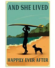 Vintage She Lived Happily Surfing Boston Terrier 11x17 Poster front