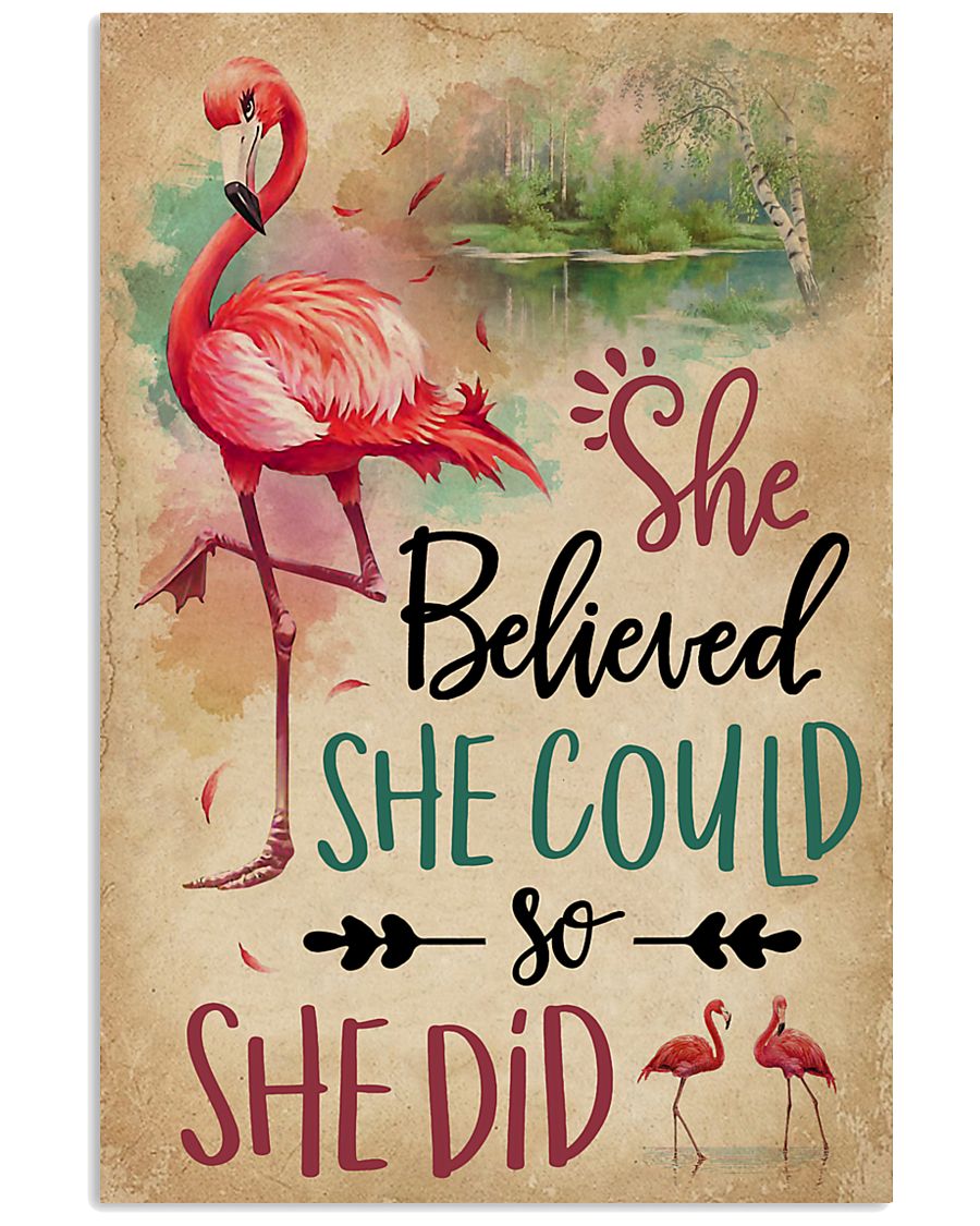 She Believe She Could Flamingo 11x17 Poster