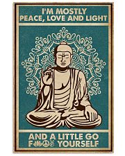 Retro Green Yoga Buddha Peace Love Light 11x17 Poster front