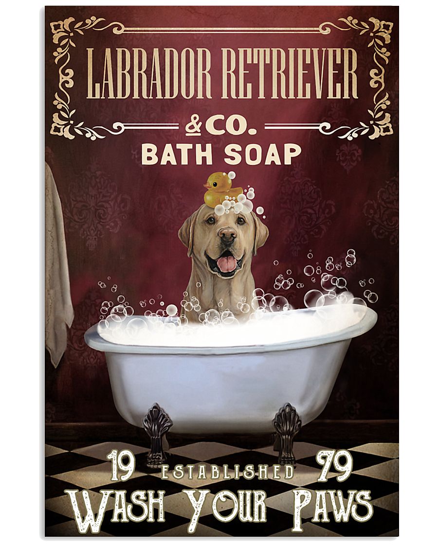 Red Bath Soap Labrador Retriever 11x17 Poster
