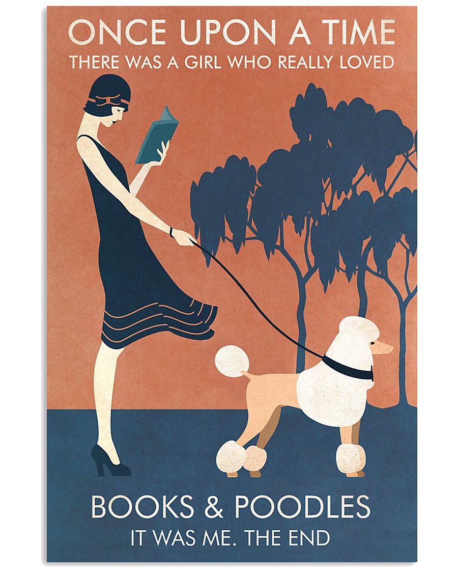 Vintage Girl Once Upon Reading Poodle 11x17 Poster