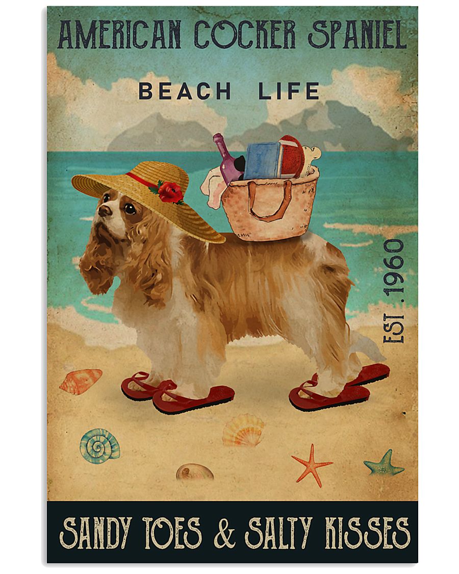 Beach Life Sandy Toes American Cocker Spaniel 11x17 Poster